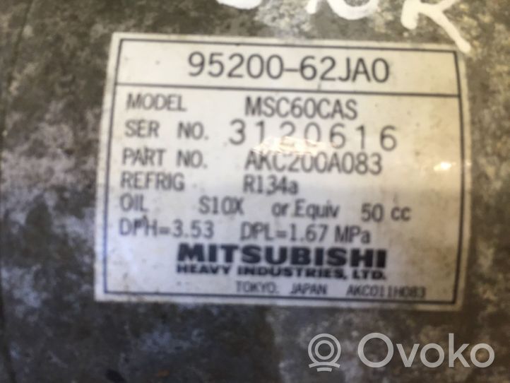 Suzuki SX4 Ilmastointilaitteen kompressorin pumppu (A/C) 9520062JAO