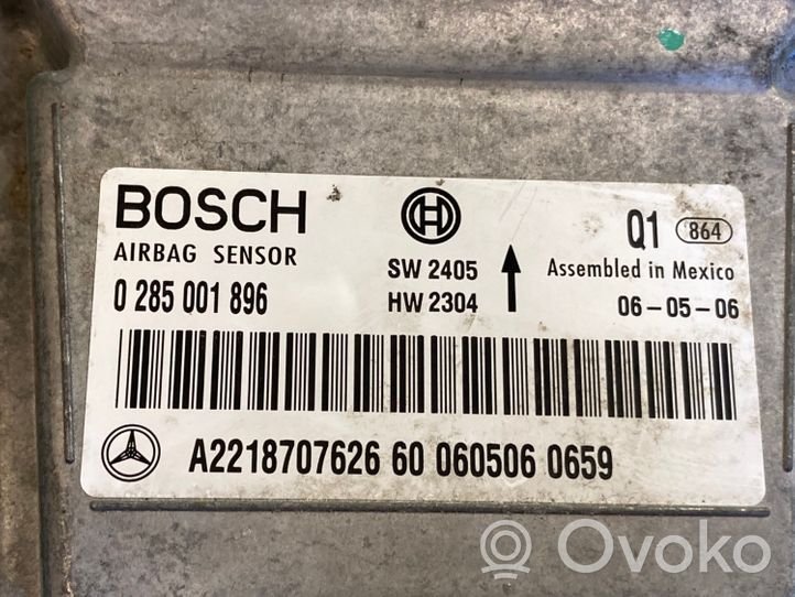 Mercedes-Benz S W221 Oro pagalvių valdymo blokas A2218707626