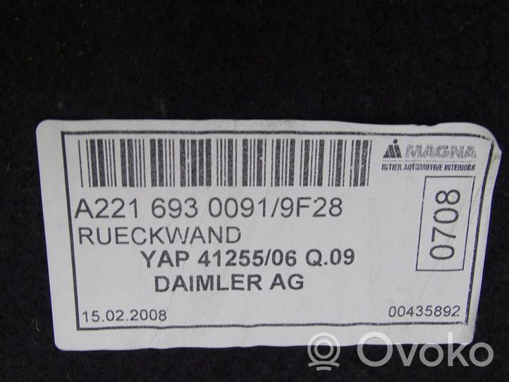 Mercedes-Benz S W221 Doublure de coffre arrière, tapis de sol A2216930091