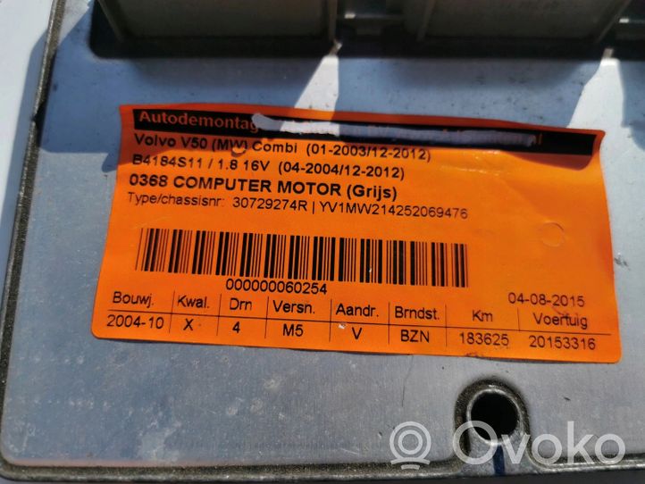 Volvo V50 Komputer / Sterownik ECU i komplet kluczy 30729274A--