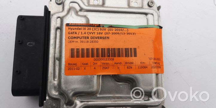 Hyundai ix20 Kit calculateur ECU et verrouillage 39118-2B350