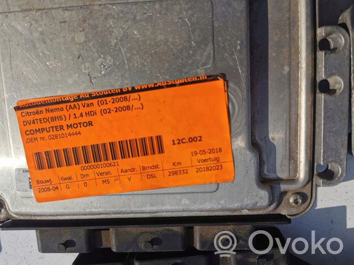 Citroen Nemo Komputer / Sterownik ECU i komplet kluczy 0281014444