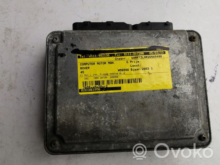 Rover 45 Kit calculateur ECU et verrouillage 0281001956