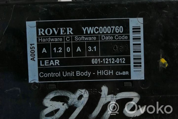 Rover 75 Kit centralina motore ECU e serratura YWC000760