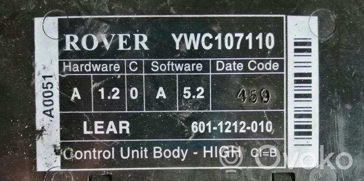 Rover 75 Kit centralina motore ECU e serratura YWC107110