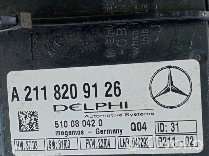 Mercedes-Benz SLK AMG R170 Moottorinohjausyksikön sarja ja lukkosarja A2118209126