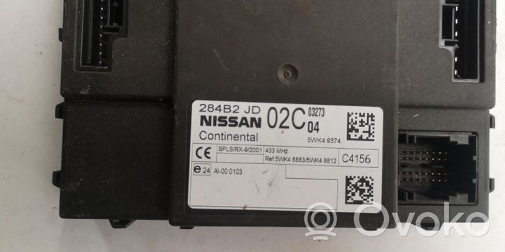 Nissan Qashqai Moottorinohjausyksikön sarja ja lukkosarja 284B2JD02C04