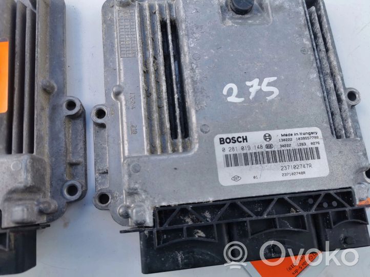 Renault Clio I Juego de cerradura y set ECU del motor 0281019148