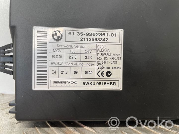 BMW 3 E90 E91 Unité de contrôle module CAS 9262361