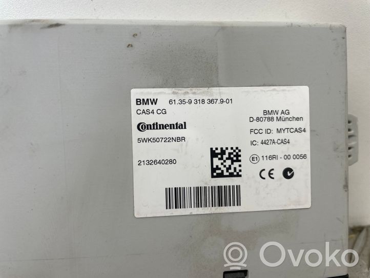 BMW 5 F10 F11 Unité de contrôle module CAS 9318367