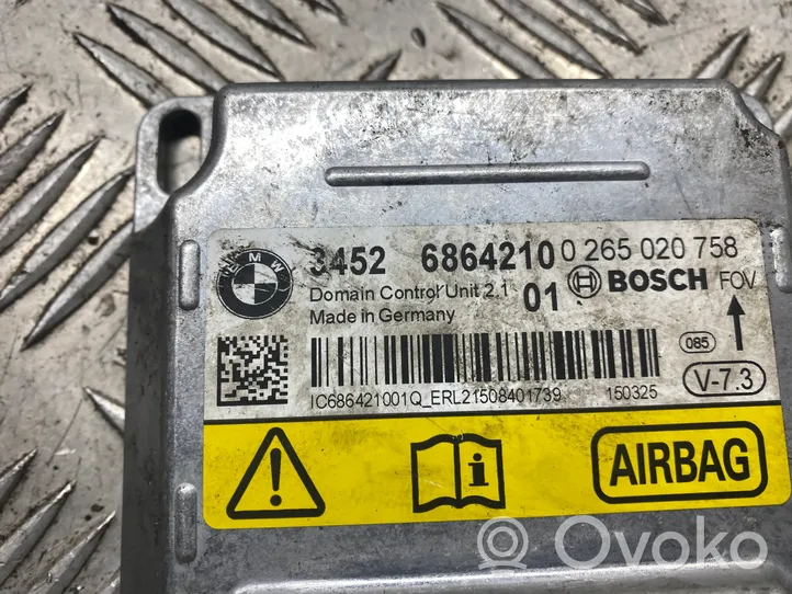 BMW 3 F30 F35 F31 Module de contrôle airbag 6864210