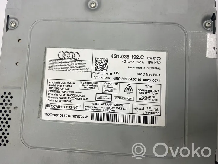 Audi A7 S7 4G Radio/CD/DVD/GPS-pääyksikkö 4G1035192C