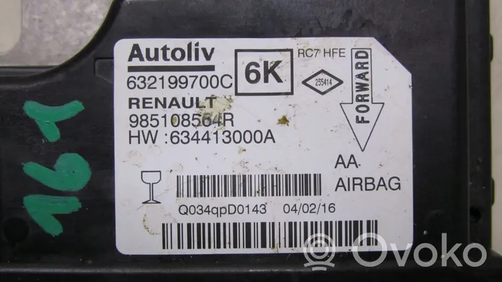 Renault Kadjar Oro pagalvių valdymo blokas 985108564R