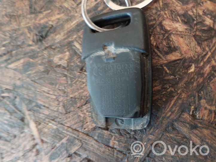 Audi A3 S3 8P Ignition key/card 8L0837231A