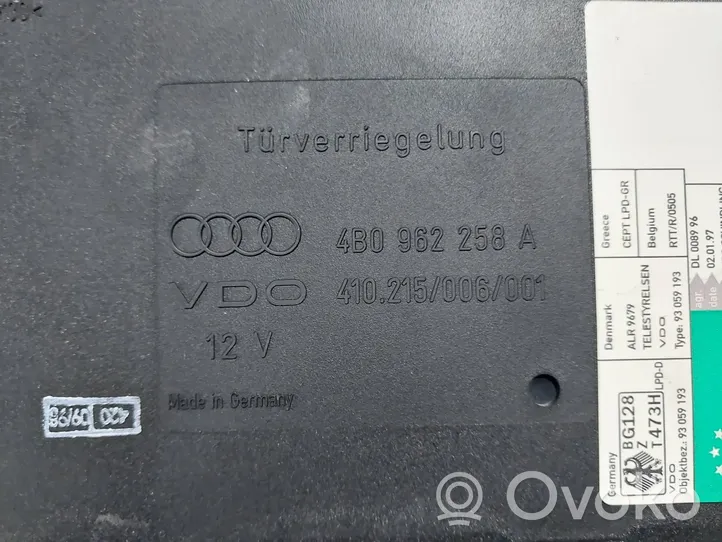 Audi A6 S6 C5 4B Moottorin ohjainlaite/moduuli 4B0962258A