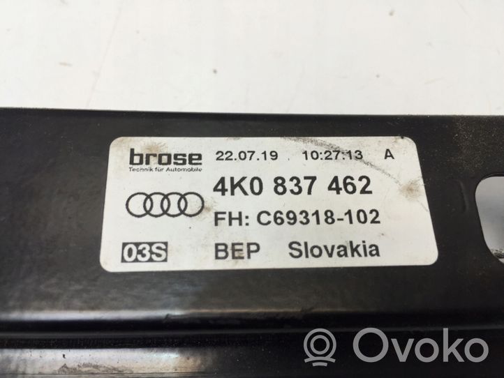 Audi A6 S6 C8 4K Etuoven ikkunan nostin moottorilla 4K0837462