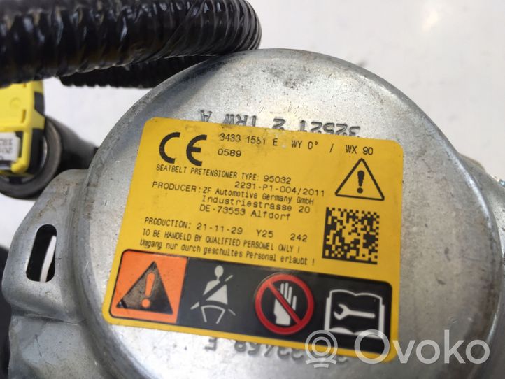 Nissan Qashqai J12 Pas bezpieczeństwa fotela tylnego 34100206B