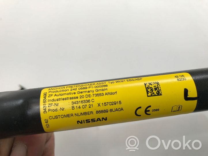 Nissan Qashqai J12 Fibbia della cintura di sicurezza posteriore 868896UA0A