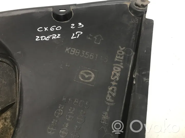 Mazda CX-60 Cache de protection inférieur de pare-chocs avant KBB356115