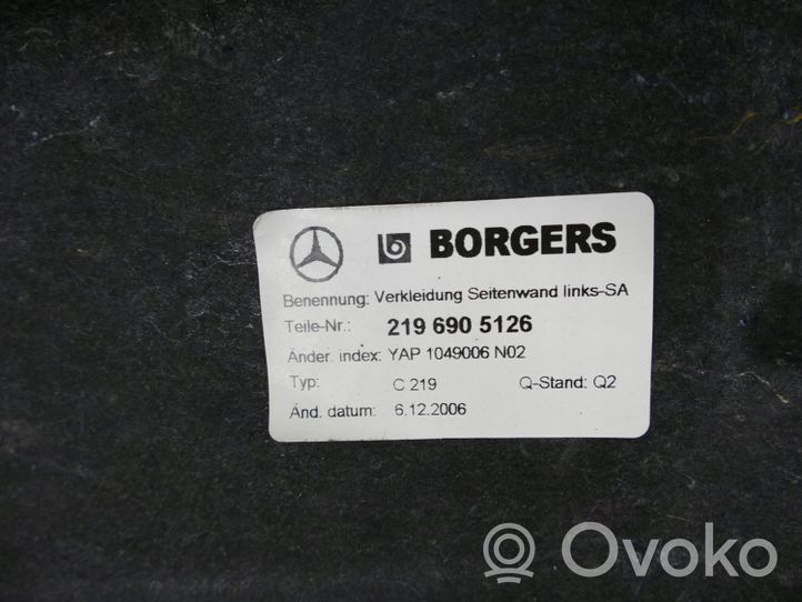 Mercedes-Benz CLS C219 Wykładzina podłogowa bagażnika A2116941425