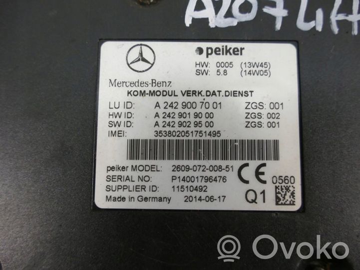 Mercedes-Benz E A207 Keyless go vadības bloks A2429007001