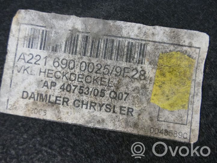 Mercedes-Benz S W221 Verkleidung Abdeckung Heckklappe Kofferraumdeckel A2216900025