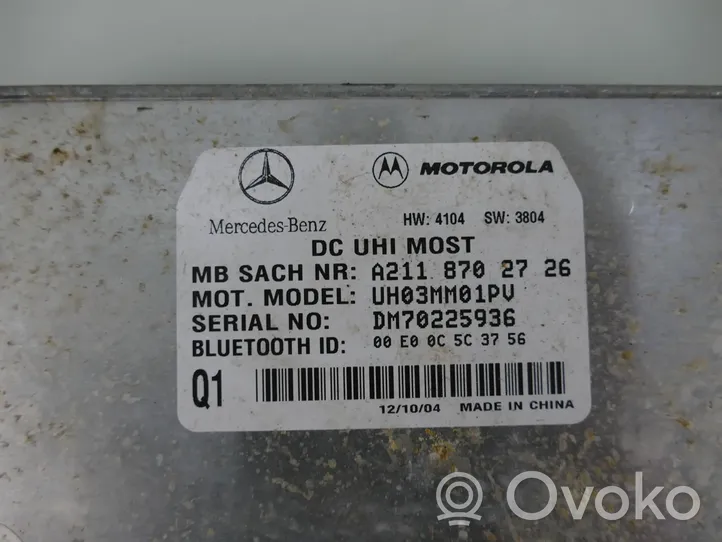 Mercedes-Benz S W220 Bluetoothin ohjainlaite/moduuli A2118202726