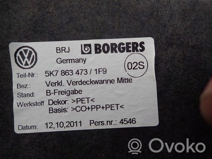 Volkswagen Golf VI Tappetino di rivestimento del bagagliaio/baule 5K7863473