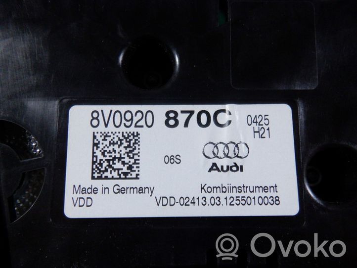 Audi A3 S3 8V Compteur de vitesse tableau de bord 8V0920870C