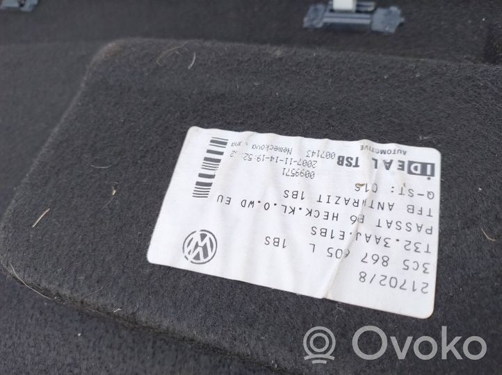 Volkswagen PASSAT B6 Tailgate/trunk upper cover trim 3C5867605L