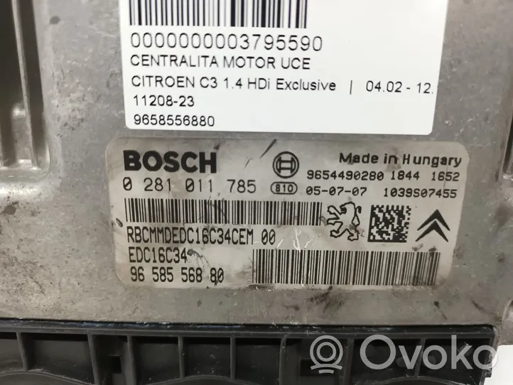 Citroen C3 Calculateur moteur ECU 9658556880