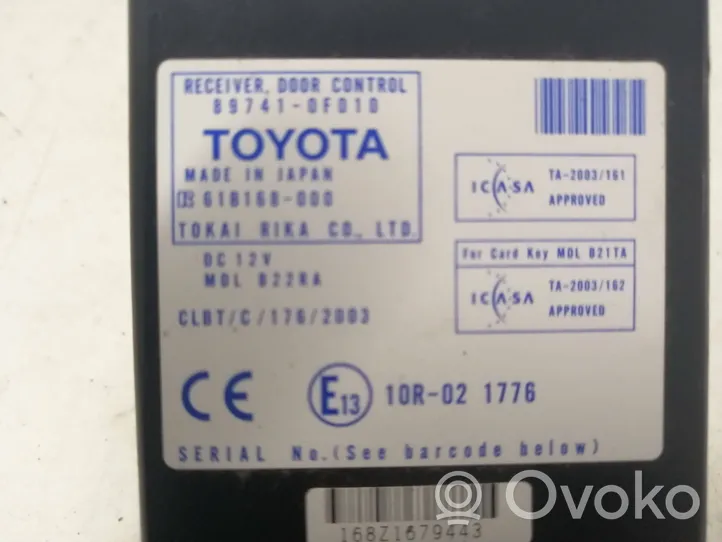 Toyota Corolla Verso E121 Durų elektronikos valdymo blokas 897410F010