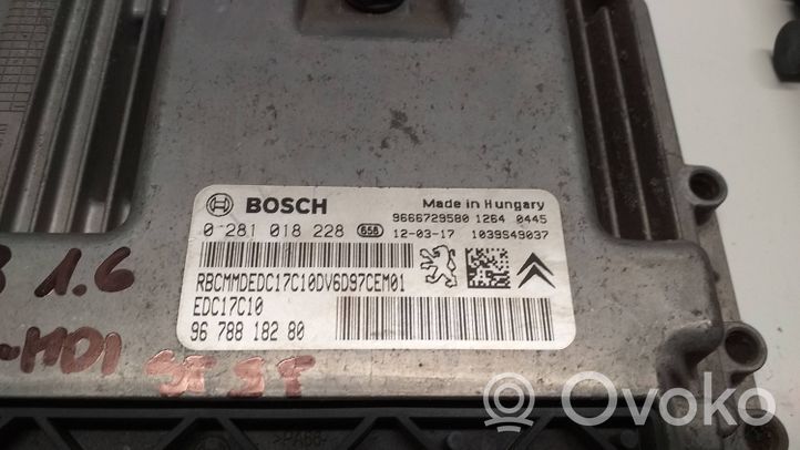 Peugeot 208 Kit calculateur ECU et verrouillage 9678818280