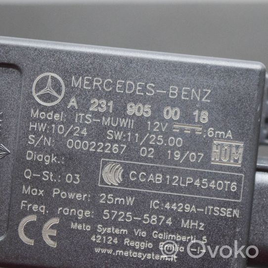 Mercedes-Benz SL R231 Autres dispositifs A2319050018