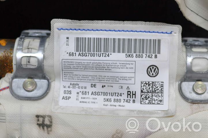 Volkswagen Golf VI Airbag de toit 5K6880742B