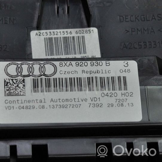 Audi A1 Tachimetro (quadro strumenti) 8XA920930B