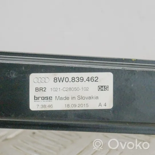 Audi A4 S4 B9 Elektryczny podnośnik szyby drzwi tylnych 8W0839462