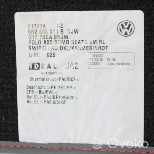 Volkswagen Polo V 6R Zestaw dywaników samochodowych 6R2863011B