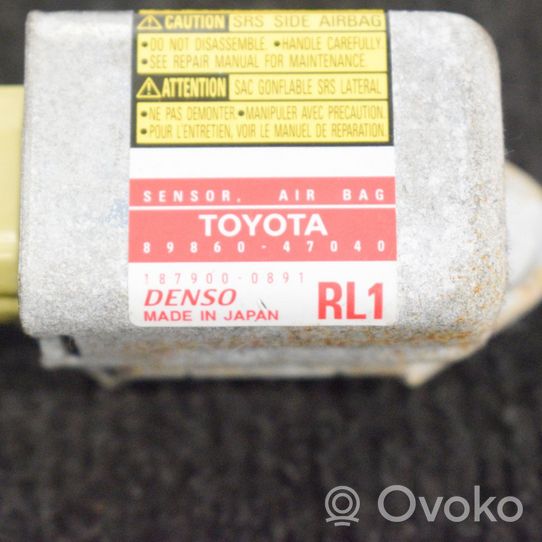 Toyota Prius (NHW20) Sensor impacto/accidente para activar Airbag 8986047040