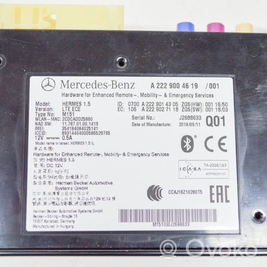 Mercedes-Benz C W205 Module unité de contrôle Bluetooth CCAJ18Z10280T5