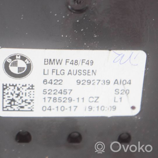 BMW X1 F48 F49 Kojelaudan hansikaslokeron lista 9292158
