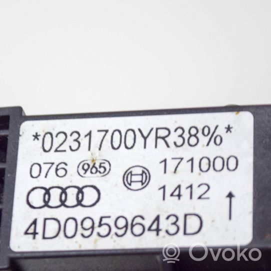 Audi A8 S8 D2 4D Sensore d’urto/d'impatto apertura airbag 4D0959643D