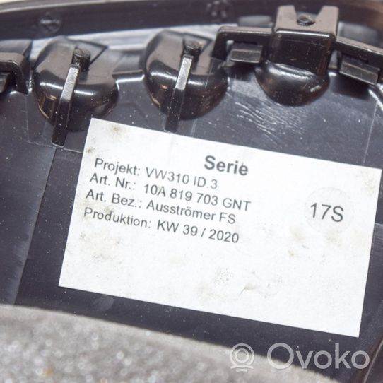 Volkswagen ID.3 Copertura griglia di ventilazione cruscotto 10A819703