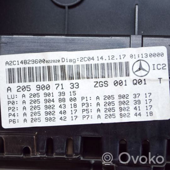 Mercedes-Benz GLC X253 C253 Compteur de vitesse tableau de bord A2059013915