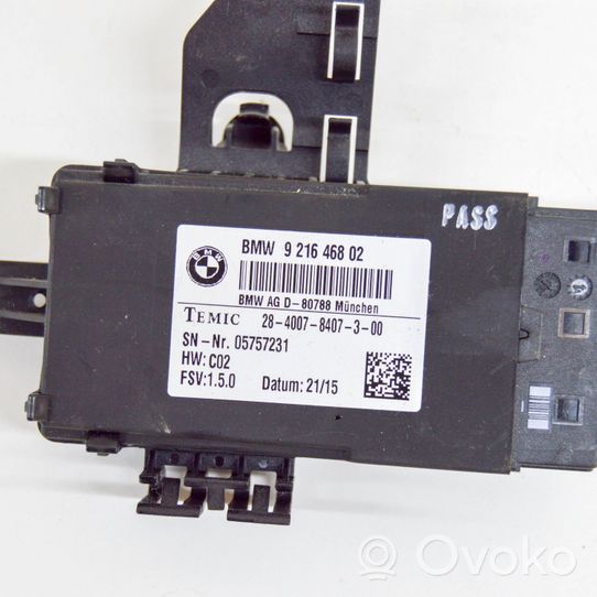 BMW 3 F30 F35 F31 Istuimen säädön moduuli 2840078407300