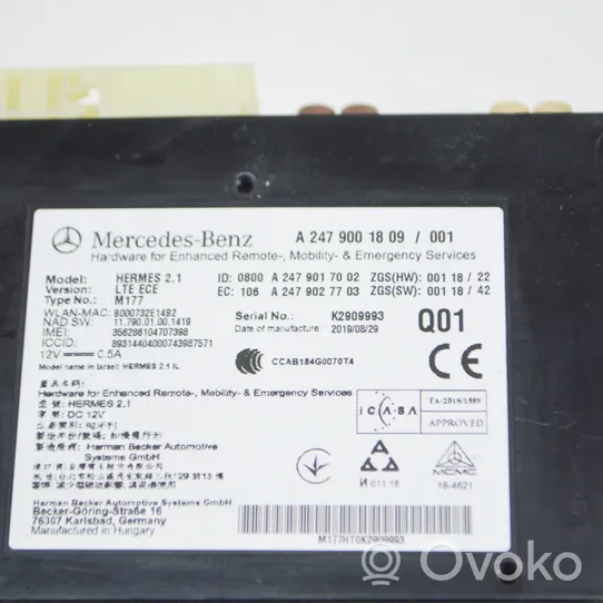 Mercedes-Benz GLS X167 Module unité de contrôle Bluetooth A2479001809