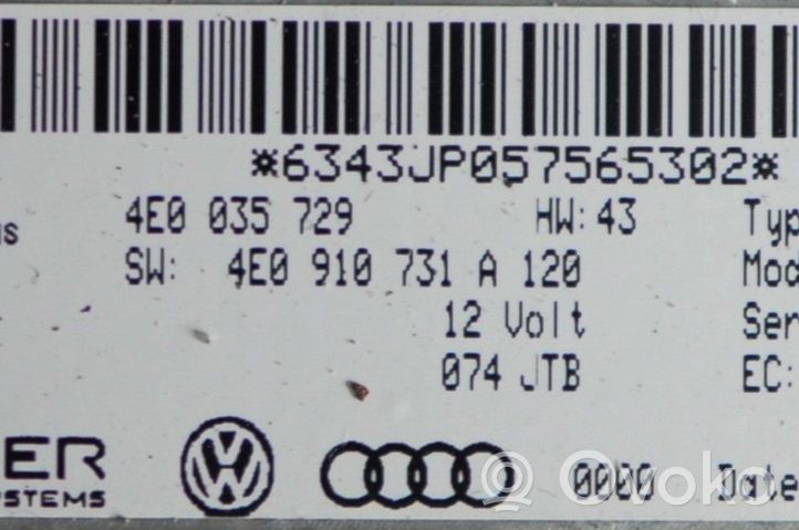 Audi A8 S8 D3 4E Navigacijos (GPS) valdymo blokas 4E0035729