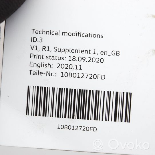 Volkswagen ID.3 Libretto uso e manutenzioni 10A012720AA