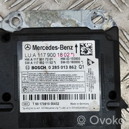 Mercedes-Benz CLA C117 X117 W117 Module de contrôle airbag A1779001802