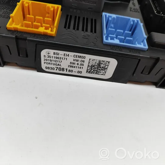 Peugeot 208 Relay mounting block 9830708180